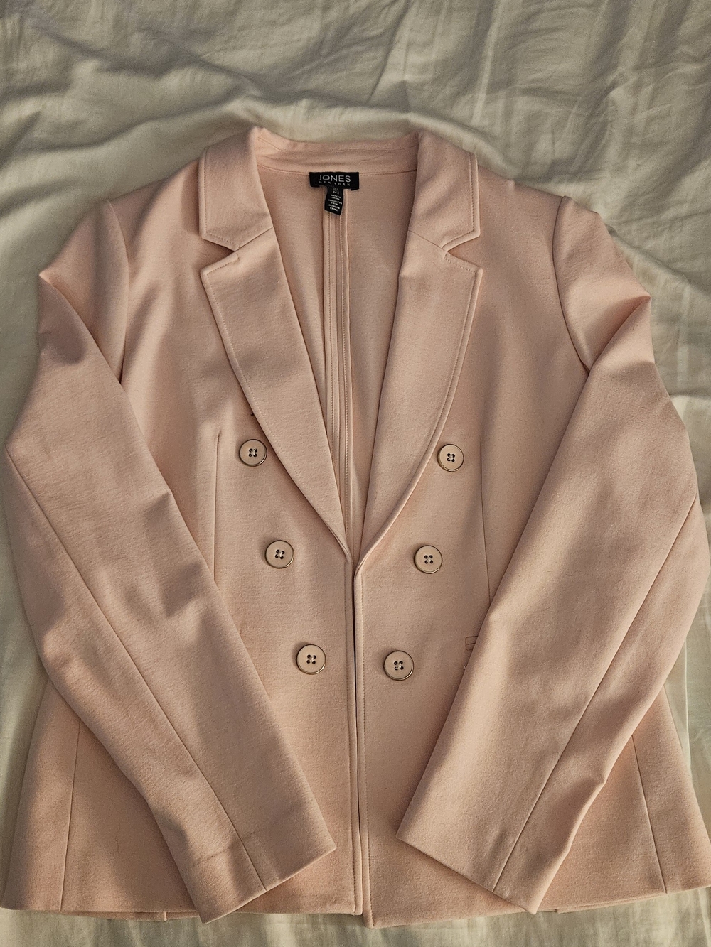 Jones New York Light Pink Double-Breasted Blazer
